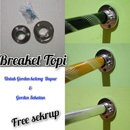 Wall Mounted Hat Bracket Corner Curtain Pole Room Divider Side Bracket Side Hat Bracket