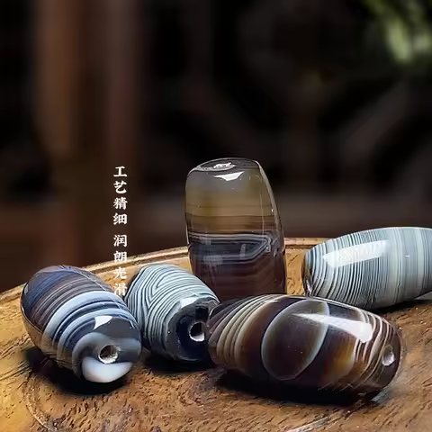 Natural Blue Qin Agate Beads 13x25mm Barrel Shaped Dzi Beads for Jewelry Making DIY Necklace Bracele