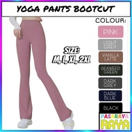KGT BOOTCUT Seluar Legging Perempuan Hip-Lifting Jogger Pants Wide Legs Yoga Pilates Sport Fitness C