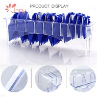 JY1 Clipper Guard Holder, Transparent Rectangular Clipper Comb , Supplies Universal Barber Shop Hair Clipper Storage Box