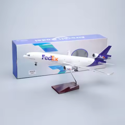 47cm Large Scale Fedex MD-11 Cargo Airplane Model Kit With Landing Gear Wheel For Adult Aviation Ent