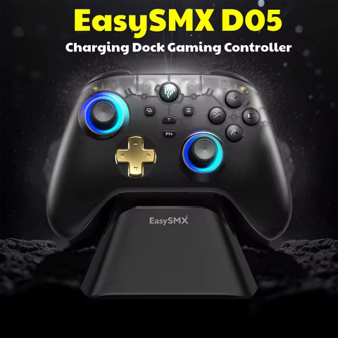 EasySMX Charging Dock Gamepad D05 Wireless Controller Compatible with PC/Switch/Phone/Steam/TV, Hall