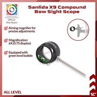 V Club Archery Sanlida X9 Compound Bow Sight Scope - 6X Lens - Optical Fiber