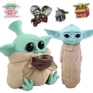 14CM Cartoon Yoda Baby Pipe Silicone Glass Waterproof Smoking Tool Action Figurines Gift for Friends