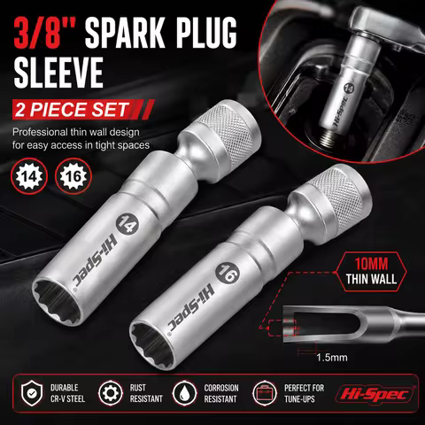 Hi-Spec Magnetic Universal Spark Plug Socket Wrench 14mm 16mm Install Replace Spark Plug Removal Car