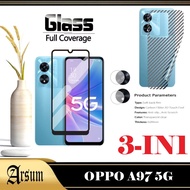 LAYAR Tempered Glass Screen OPPO A97 5G Screen Protector, TG Camera Lens, Garskin 3IN1 Package