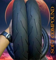 ban soft compound berbagai jenis ukuran ban luar tubeles motor metik ring 14 ban balap/random