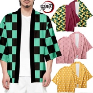 Anime Demon Slayer Kimono Kimetsu No Yaiba Costume Tanjirou Nezuko Haori Cosplay Cloak T-shirt Adult