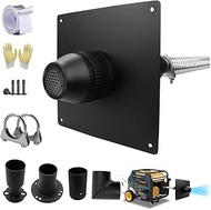 2025 Upgraded Generator Exhaust Extension Silencer Kit with Insulated Through-Wall Mounting Plate Re