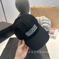 GANNI Embroidery Internet Celebrity 2024 New Hat Versatile Baseball Cap Sun Protection Face Brim Sun