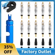 10pcs Valve Core for Presta,Valve Core Bike Bicycle Replacement with 2 Valve Core Remover Tools&10 V