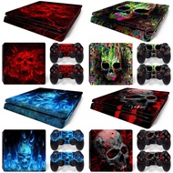 【Free-delivery】 For PS4 Console and 2 Controllers Skin Sticker PS4 Skull Protective Decal Removable 