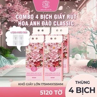 Carton of 4 Packs of Peach Blossom Hanging Paper C&E 5120 Sheets, 4-Layer Wall Hanging Paper face_ma