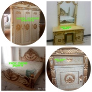 set kamar cinta putih duco marmer mebel jepara