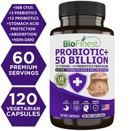 Biofinest Probiotic 50 Billion CFU Enzyme Supplement 12 + 3 Prebiotics - Diet Slimming Eczema Detox 