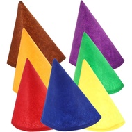 LUOZZY 7Pcs Christmas Gnome Hats Felt Cone Hats Dwarf Costume Hats Party Cosplay Hat for Halloween C