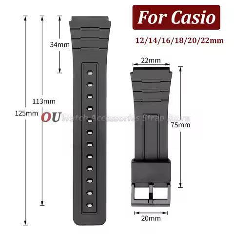 Silicone Rubber Watch Strap 18mm 20mm for Casio W800H W800H A158/168 AE1200/1300 Watchband for SGW40