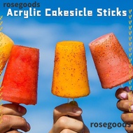 ROSEGOODS1 Popsicle Mold, Acrylic Transparent Popsicle Sticks, Replacement Reusable Ice Cream Sticks