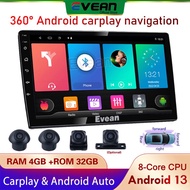 [4G + 32G 8Core Apple Carplay Android Auto] 9/10.1นิ้ว2din รถวิทยุเครื่องเล่น Android บลูทูธ WIFI นำทาง GPS สนับสนุน360กล้องพาโนรามา Carplay Android อัตโนมัติ