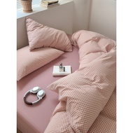 Breathable Cotton Washed Quilt Cover Single-Piece Checked Pure Cotton Quilt Cover Double 200x230 Sin