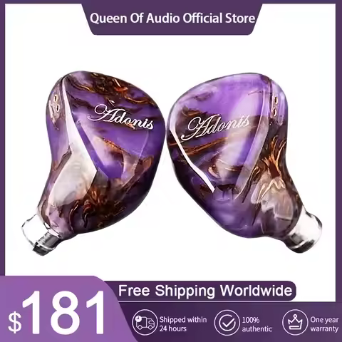 QoA Adonis New 1DD+2BA Hybrid In Ear Earphones Pinecone Resin Shell IEMs 3.5+4.4mm Plug 0.78 2pin Ca