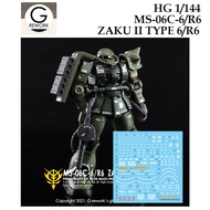 [ G Rework ] HG73 HG 1/144 MS-06C-6 /R6 ZAKU II TYPE 6/R6 GUNDAM WATER SLIDE DECAL