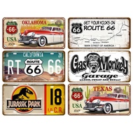 Car Number TinPlate Plate Plaque Tin Sign Bar Club Wall Art Garage Home Decoration Route 66 Vintage 
