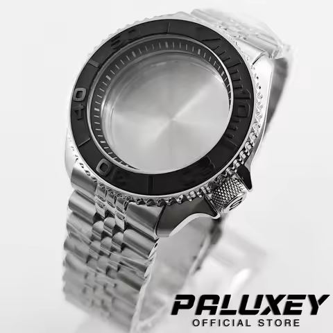 42MM SKX 007‑Style Watch Case Black Bezel Jubilee Bracelet S‑Crown For NH34 NH35 NH36 NH38 NH70 NH72