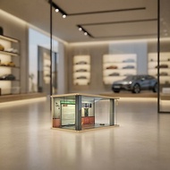 Garage Scene Display Case Illuminated Parking Garage Diorama Car Display Case Wooden Showcase Transp