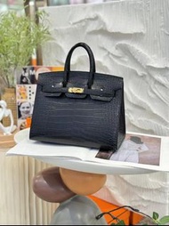 全新✨!! Birkin 25 Sellier 外縫 89 Noir 黑色 matt alligator 霧面鰐魚 GHW 金扣