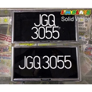 NOMBOR PLAT KERETA (TAK TERMASUK FRAME KROM)NOMBOR PLAT GERGAJI/FONT HALUS KRISTAL&amp;SOLID WHITE/CAR PLATE NUMBER