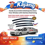 Honda Accord 2014-2018 Injection Door Visor Window Sun Shields Cover With Stainless Steel Lining