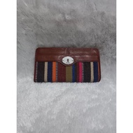 Fos*il marlow strip long wallet preloved wallet