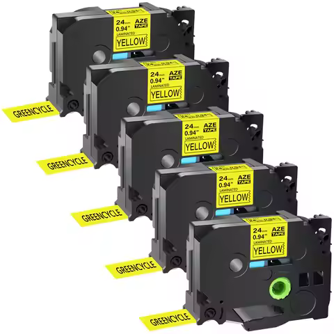 1-100PK Tz 24mm Label Tape Laminated Compatible Brother TZe-651 Tze 651 Black on Yellow 1 inch Tape 