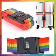 Suitcase Belt with Safety Lock 3 digit Lugagge Strap Rainbow Color