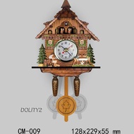 [DOLITY2] Creative Wooden Handcrafted Cuckoo Clock Carved Battery-operated Clock A