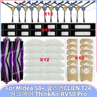 For Midea S8+ Plus, CLIEN T24, ThinkAir RV50 Pro Replacement Parts Accessories Main Side Brush Filte