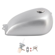 Cafe Racer Fuel Gas Tank 9L / 2.4 Gal For Suzuki GN125 GN 125 250 - Silver