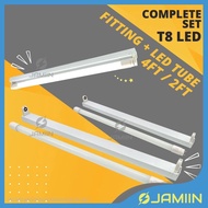 [FULL SET] 2FT 4FT T8 Ceiling Light Led Tube With Casing T8 Fitting Super Bright Lamp Lampu Kalimant