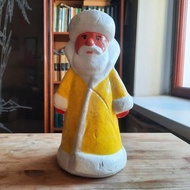 Yellow Santa Soviet styrofoam Christmas decor doll – Russian Ded Moroz vintage