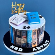 Book Lover Theme Cake / Custom Birthday Cake / Eggless Cake Option