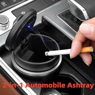 xfcbf1PCS Portable LED Smoke Car Ashtray Cigarette Ash Holds Cup Automatic Light Indicator Ashtray Car Cup Holder