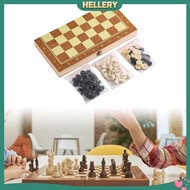 [HellerySG] Folding Wooden Chess Set Chess Checkers Backgammon for Beginner Professional