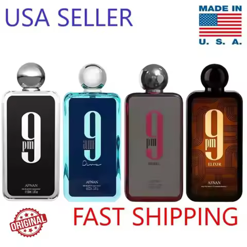 Afnan 9 PM Unisex Extrait de Parfum For Men's Cologne Eau De Toilette 3.4 fl oz 100 ml Long lasting 