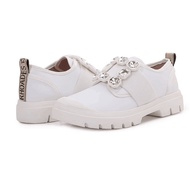 R RV Large Diamond Buckle Casual Loafers Fashion Women's Shoes White Lightweight Cloud Shoes Casual 