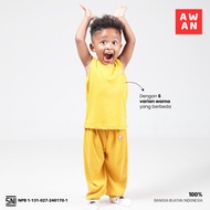 AWAN KIDS - Basic Pocket Children's SET, Singlet & Long Pants, Ages NB - 10 Years - SET AW 04