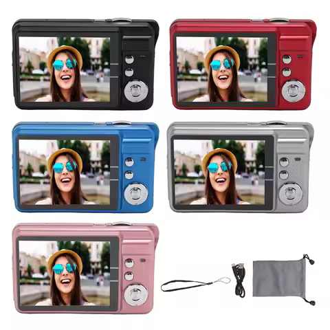 4K Digital Camera 48MP HD 2.7 Inch Screen 8X Zoom Autofocus Auto Beauty Anti Shake Travel Pocket Cam
