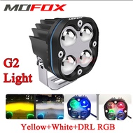 MOFOX G2 Laser Gun Mini Driving Light For Motorcycle LED Light High/Low Beam White&Yellow RGB 60W Au