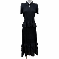 Excellent condition☆ PLEATS PLEASE by Issey Miyake PP63-JK542/PP63-JH545 Silk-trimmed tiered top and