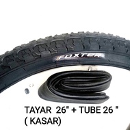 TAYAR BASIKAL + TUBE BASIKAL 26 INCHI 26X1.95 (KASAR) TAYAR BASIKAL FK / FOXTER